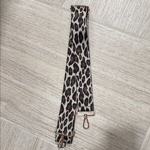 Leopard Print Adjustable Bag Strap - Brown/Black